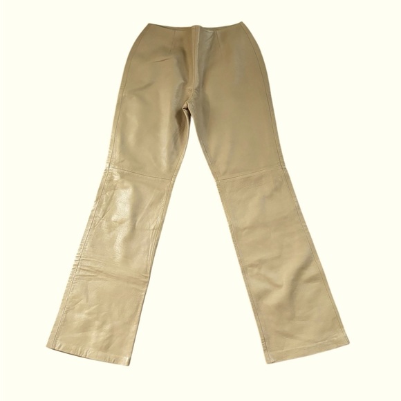 Vintage VTG 80’s Lamb Butter Soft Leather Flare Lined Pant Sz 6X31 Warm Caramel - Picture 2 of 6